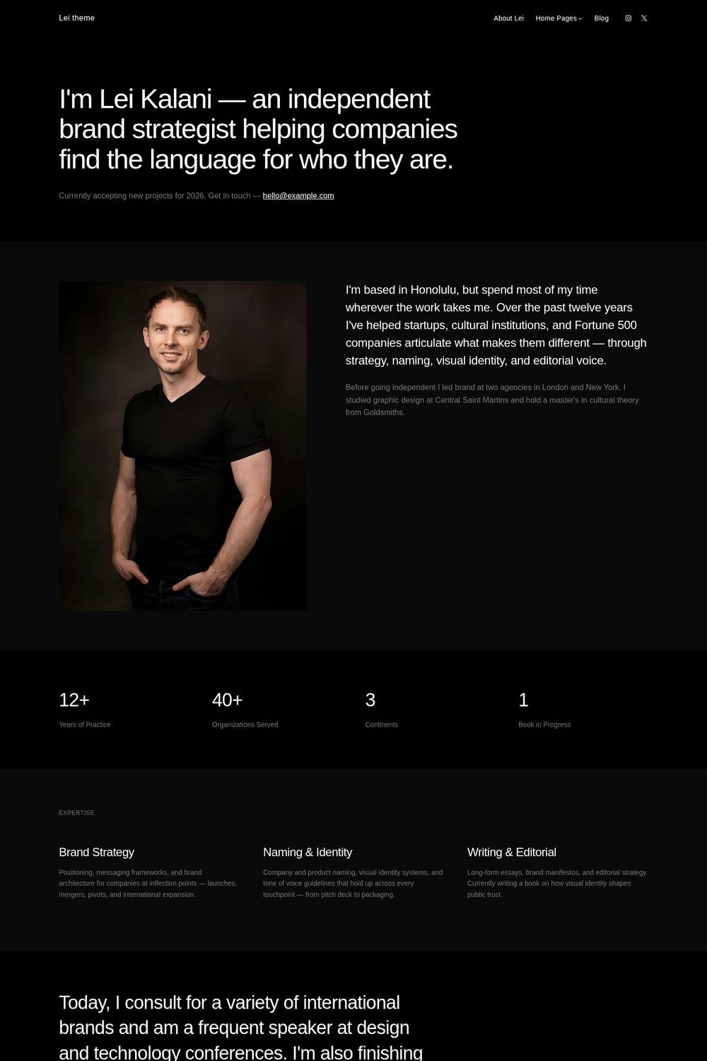Lei Pro Brand Strategist homepage