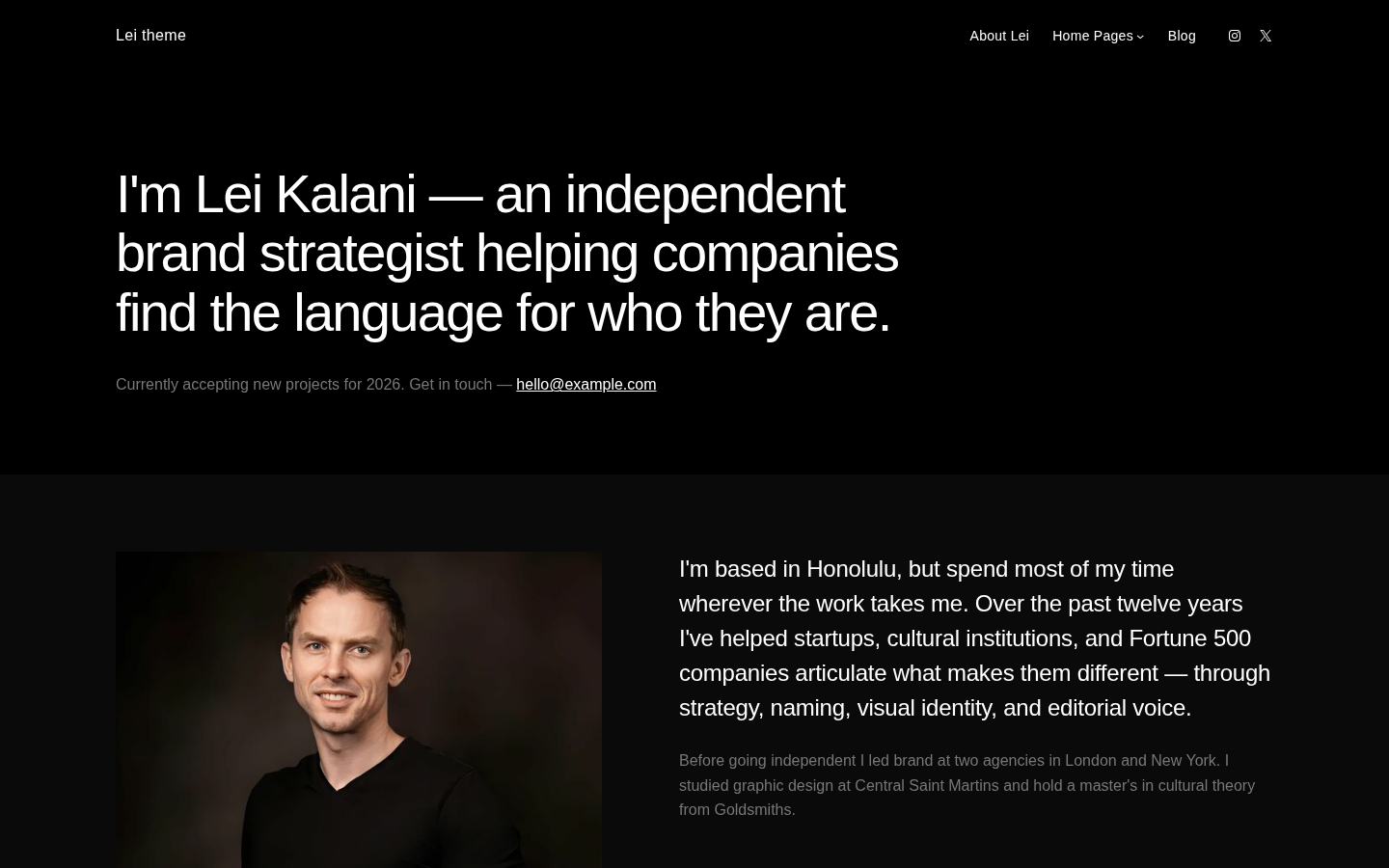 Lei Pro WordPress theme screenshot